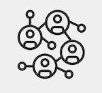 Icon of four people, connected to each other